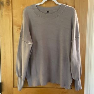 Oversized Grey Sweater w/ cute sleeve detail SZ M